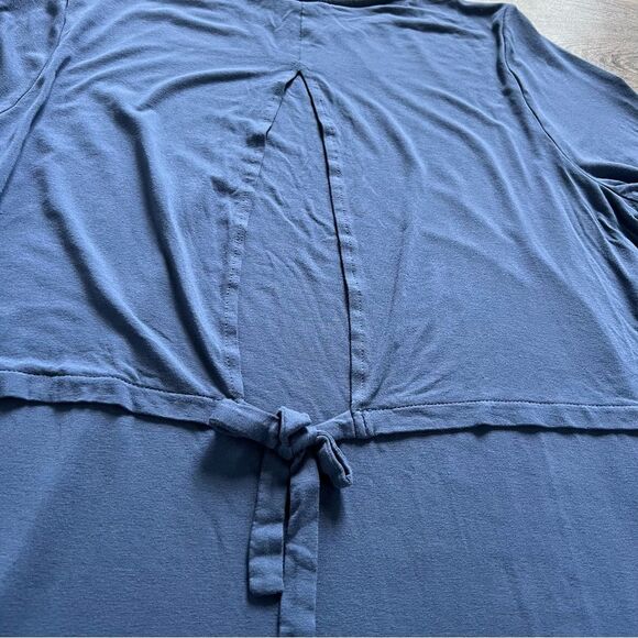 J.Jill Wearever Collection Tunic Tie Back Long Sleeve Jersey Top Shirt Blue sz L - Picture 4 of 8